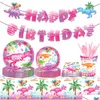 Disposable Flatware Pink Dinosaur Girl Paper Plates Party Supplie And Napkins Birthday Set Dinnerware Serves 8 Guests For Cups Drop De Dhrq3