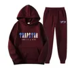 Vintermen Mens Tracksuit Long Sleeve Trapstar Pullover Hooded Suit Plus Velvet Sports and Leisure Two-Piece Byxor S-3XL 3AYL