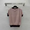 Designer T Shirt Donna Top Designer Top Maglieria Estate Fresca T-shirt a maniche corte Contrasto Plaid Stripe Stampato Girocollo Pullover Abiti firmati Donna Tshirt 55