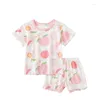Clothing Sets 9m-4t Baby Clothes T-shirt Shorts Set Children's Wear Home 2 Piece Toddler Girls Leisure Pajamas Short Sleeve Suit