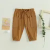 Trousers Cotton 2023 Spring Autumn Baby Pants Casual Elastic Waist Little Boys Girls Infant Toddler Long Kids Wear For 0-4Y