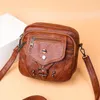 Bolsas de cintura Mujeres Mini Moda Messenger Bag Soft Cuero Hombro Lavado Pequeña Cámara Cuadrada Bolso Mujer