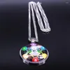 Pendentif Colliers 7 Chakra Yoga Reiki Guérison Balance Verre Collier En Acier Inoxydable Hommes / Femmes Fleur De Vie Bijoux Cadenas NXS07