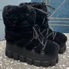 Shearling apres skidstövlar vita snöstövlar kvinnor vinter stövlar visar samma varma non slip gummi sole stövlar plattform stövlar lugg slitbanan efter skidstövlar