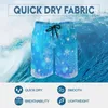 Pantaloncini da uomo Summer Board Sparkle Snowflake Running Surf Design con stampa blu Pantaloni corti da spiaggia Simpatico costume da bagno ad asciugatura rapida di grandi dimensioni