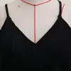 Повседневные платья 2023 Женское черное платье Сексуальное глубокое V-ремешок Slim Fit Open Back НЕРЕГО