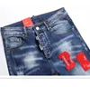 Jeans da uomo Slim Fit Jeans Four Seasons Bottone originale aperto piccolo manica dritta Design 3D da uomo