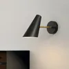 Lampada da parete Nordic comodino minimalista LED regolabile a 350 ° nero con interruttore a tirante camera da letto studio El apparecchi di illuminazione per interni