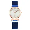 ساعة Wristwatches Women's Quartz Watch Digital عباد الشمس DIAL SUN -BOW MAGNET حزام بسيط وعصري للهدايا