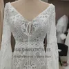 Urban Sexy Dresses Hippie Beach Boho Wedding Dress V Neck Long Bell Sleeve Backless Plus Size Cut Out Lace Destination Elopement Bridal Gown 230828