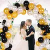130pcsブラックゴールドDIYガーランドキットバルーンアーチパーティー用品ブライダルベビーシャワーの誕生日結婚式HKD230829の装飾