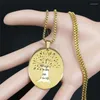 Pendant Necklaces Fashion Family Tree Of Life Stainless Steel Long Necklace Women/Men Gold Color Pendants Jewelry Cadenas Mujer NXS06