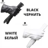 Mittens Fashion White leather gloves Comfortable glove top grade women's Keep warm winter gloves2226D 230828