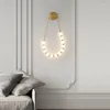 Vägglampa led konstnärlig glashalsband designer svart guld ljus sconce dekor arandela extern för sängen