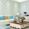 Tapeten Living Floral für moderne Zimmer, Vlies-Wandpapier, Rollenwände, 3D-Blumen-Streifen-Wandbild, Papel-Kontakt