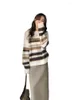 Women's Sweaters Winter Fall Fashion Striped Sweater Office Lady Long Sleeve Loose Casual Mohair Comfortable Cozy Soft Knitted Pullovers