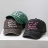 Geizige Krempe Hüte Frau Brief Grün Pink Baseball Caps Männer Einstellbar Lässig Gestickte Baumwolle Sonnenhüte Unisex Einfarbig Visier Hüte J230829