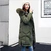 Trench da donna Inverno Donna Cappotto lungo con cappuccio Giacca Collo in pelliccia Addensare Capispalla caldo Manica Parka Piumino femminile in cotone imbottito