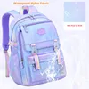 Torby szkolne Fengdong Torby szkoły podstawowej dla dziewcząt w stylu Koreańska Śliczna torba na książkę Dzieci Waterproof School Backpack Purple Bag dla dzieci 230829