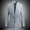 Men's Suits 2023 Brand Mens Vintage Blazer Coats Chinese Style Business Dress Blazers Casual Stand Collar Jackets Male Suit Jacket