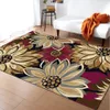 Tapis 3D rétro fleur plante feuilles cuisine tapis de sol maison entrée tapis porte antidérapant salon tapis salle de bain Alfombra 230828