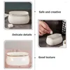 Storage Bottles 2 Pcs Coffee Sugar Bowl Candy Plate Tea Bag Snack Holder Ceramics Jars Food Home Supplies Cube Dessert