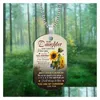 Keychains Lanyards To My Daughter Letter Keychain Sunflower Oil Painting Art Key Chain Stainless Steel Uv Color Printing Keyring Gif Dhsmp