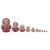 Dolls 10pcs تعيين دمى روسية Matryoshka تعشش لعبة الأشجار المطلية Wood 230829