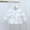 ダウンコートファッションの男の子ホワイトダックジャケットキッズコート幼児の女の子の服冬の子供用服4-8歳