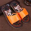 Tofflor kvinnor/män platt stenmassage fotpunkt glider par inomhus icke-halk sandaler hem flip flops unisex hälsoskor