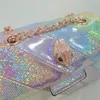 Evening Bags Arrival Shiny Glitter Mini Rainbow Women Handbag Jointing Colorful Sequin Cross Body Bag 230829