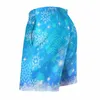 Pantaloncini da uomo Summer Board Sparkle Snowflake Running Surf Design con stampa blu Pantaloni corti da spiaggia Simpatico costume da bagno ad asciugatura rapida di grandi dimensioni