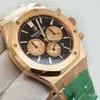 AUDPI Automatyczne zegarki mechaniczne Szwajcarskie luksusowe nadgarstki Nieodrębne Audpi Royal Oak Chrono 41 mm czekoladowe różowe złoto papiery HBRK