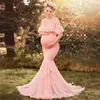 ドレスレースマタニティドレス写真写真写真撮影長いドレス妊婦マタニティ服の派手な妊娠ドレス