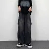 Streetwear Baggy Cargo Jeans Womens Vintage Y2K High Waisted Straight Wide Leg Pants Denim Trousers Fairy Grunge Alt Clothes HKD230829