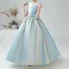 Girl Dresses Satin Simple Sleeveless Lovely Princess Flower Wedding Party Ball First Communion Dream Kids Gift