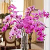 Fleurs décoratives 20 pièces de luxe 9 têtes grandes orchidées au toucher réel fausses pour la décoration de table à la maison Flores décor de salle indépendante de noël