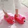 Sapatos de pele de chinelos quentes da moda Insp Women Winter Plush Grils Sapatos de quarto Flores de desenho animado fofinho Slides rosa ONSIZE T230828 335