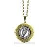 Pendentif Colliers 2023 Collares Collier Harpe et charme avec collier plaque verre po cabochon médaillon bijoux N764