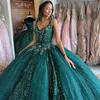 Blackish Green Sweetheart Ball Suknia Quinceanera Sukienki Vestidos de 15 Anos Applique Koraliki