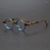 Sonnenbrillenrahmen 2023 Mode Vintage gespleißter Acetatrahmen Myopie optische Lesebrille klassische runde Handarbeit Frauen Mann hoch