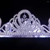 Hair Clips ROSABELLA Fancy European And American Crystal Crowns Tiaras Cubic Zirconia Headdress Bride Headband Wedding Headress