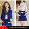 Two Piece Dress School Uniform Design Skirt Suits High Quality Women Student Set Female Girl Teacher Work Study Wear Blazer