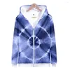 Felpe con cappuccio da uomo Tie Dye Flashbacks stampa 3D uomo/donna cerniera colorata pullover cappotti felpa da uomo oversize