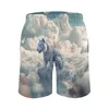 Shorts masculinos Board Tiger Cute Beach Trunks 3D Animal Cinematic Impressionante Homens Quick Dry Correndo Surf Trendy Oversize Calças Curtas