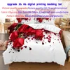 Ensembles de literie Ensemble de literie Rose rouge couette housse de couette couette taie d'oreiller 3D HD Double complet roi reine Twin simple 3 pièces 2 pièces chambre fleur 230828