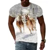 T-shirts pour hommes motif de cheval animal T-shirt Hip Hop tendance personnalité mode col rond hauts décontracté beau imprimé t-shirts à manches courtes