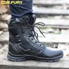 Boots CQBFURY Elite Spider Black Mens Combat MilitaryBoots Solid Breathable Tactical zipperBoots Microfiber rubber Army Bootsize3846 230829