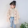 Jaquetas 1-8 anos bebê menina casaco de pele falsa moda estilo coreano crianças jaqueta longa para meninas outono inverno quente crianças outerwear roupas