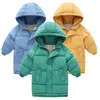 Casaco para baixo 2023 inverno estilo longo crianças 2-10 anos meninos meninas algodão-acolchoado parque casacos da criança crianças outerwear roupas quentes